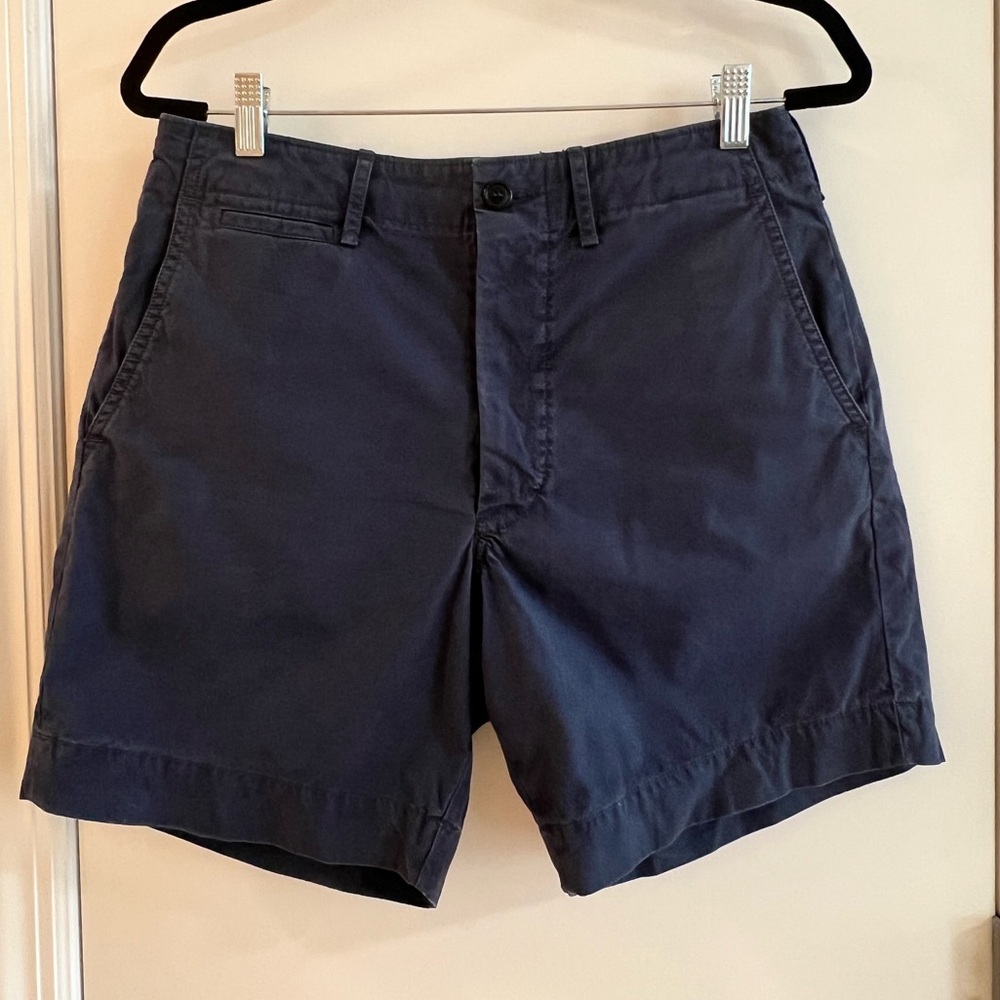 Buck Mason Tropic Twill Carry On Shorts in Washed Navy, 30